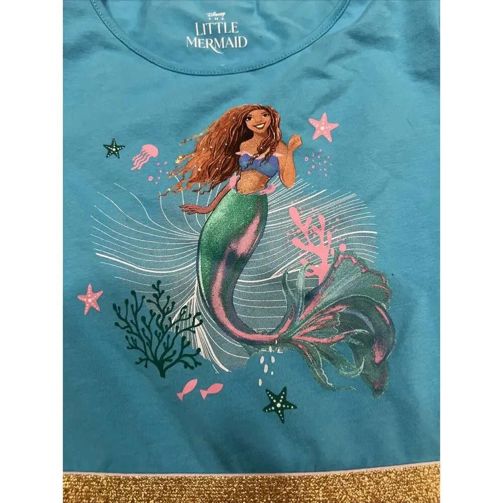 Disney Girls The Little Mermaid Ariel TutuDress - Teal Blue Xl New